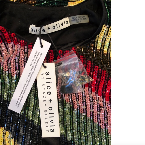 Alice + Olivia Multi with Tag Kidman Sequined Boxy Jacket Blazer - Picture 14 of 14